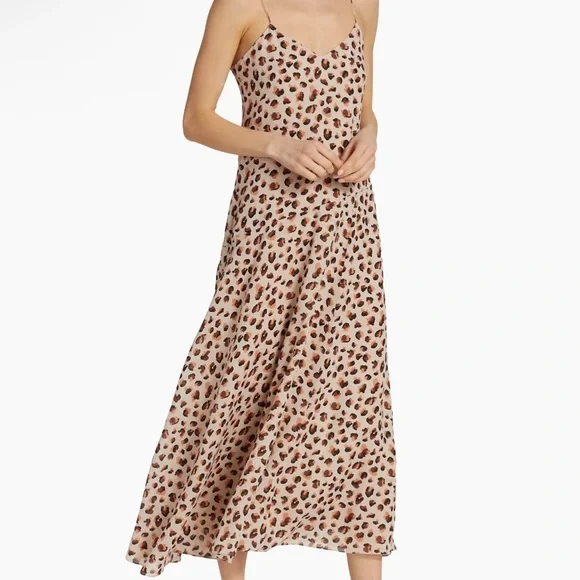 Theory flora leopard print silk midi cami dress - Picture 10 of 14